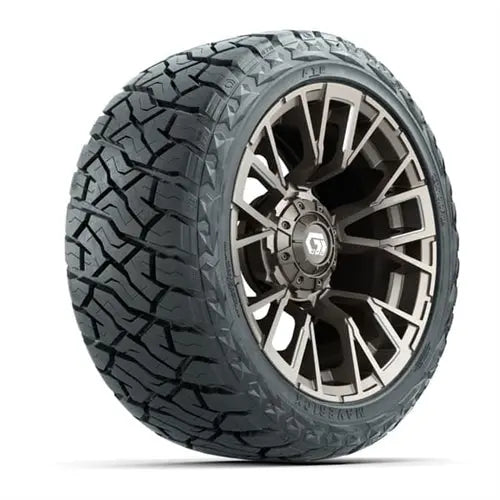 14" GTW Vandal Satin Bronze Wheels with Lifted Golf Cart Tire GTW