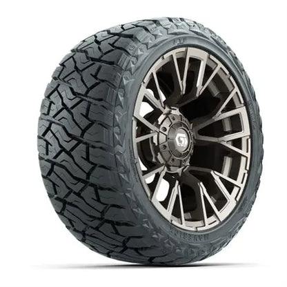 14" GTW Vandal Satin Bronze Wheels with Lifted Golf Cart Tire GTW