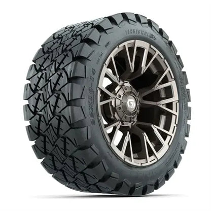14" GTW Vandal Satin Bronze Wheels with Lifted Golf Cart Tire GTW