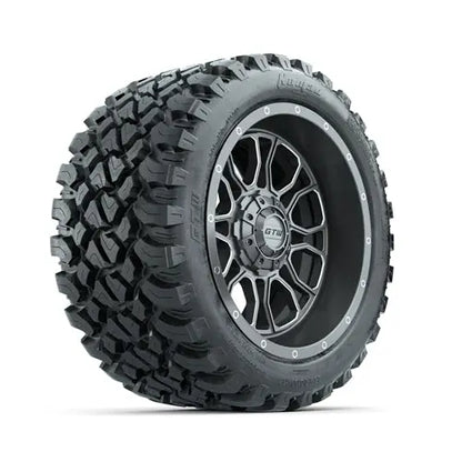 14" GTW Volt Machined and Black Wheels with Lifted Golf Cart Tire GTW
