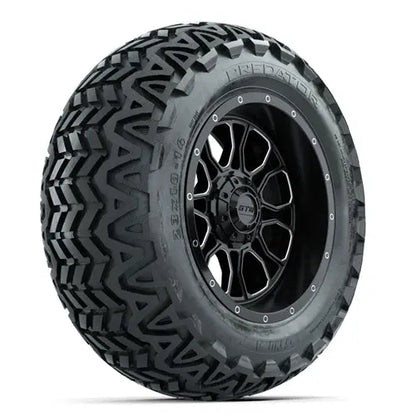 14" GTW Volt Machined and Black Wheels with Lifted Golf Cart Tire GTW
