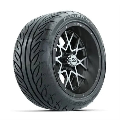 14" GTW Vortex Matte Grey Wheels with Lifted Golf Cart Tire GTW