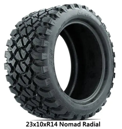 14" GTW Vortex Matte Grey Wheels with Lifted Golf Cart Tire GTW